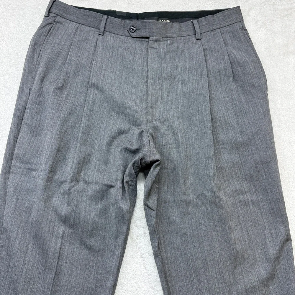 Jos. A. Bank Suit Mens 43R Grey 100% Wool Herringbone Signature Collection 2pc